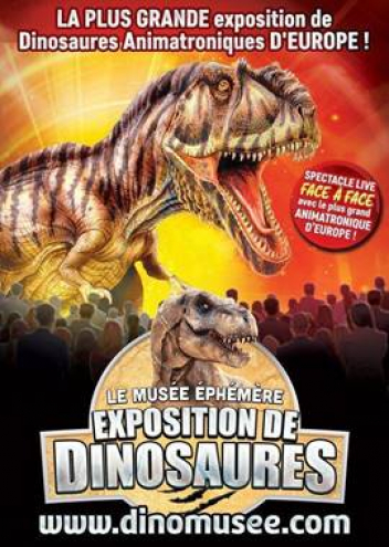 Affiche du Musée éphémère pour l'expostion de dinosaures
